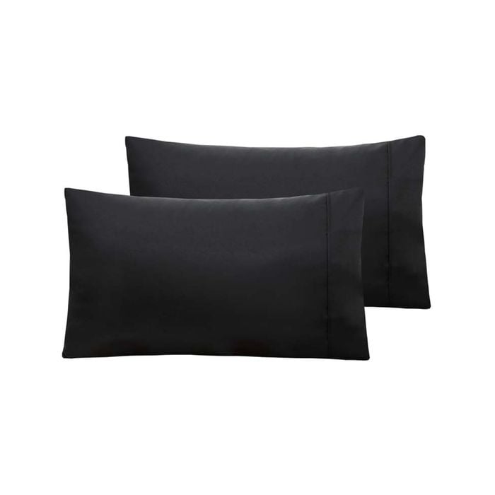 Accessorize Bedroom Collection 48cm x 73 cm Black Twin Pack Satin Pillowcase