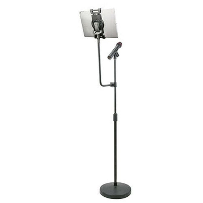 Aidata US-2119WM Microphone Straight Tablet Floor Stand Black w/ MEDIUM Bracket
