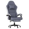 Levede Fabric Gaming Chair with Footrest - Grey and Black