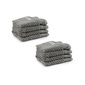 8pc Onkaparinga 30x30cm Avalon Face Washer 550gsm Warm Silver