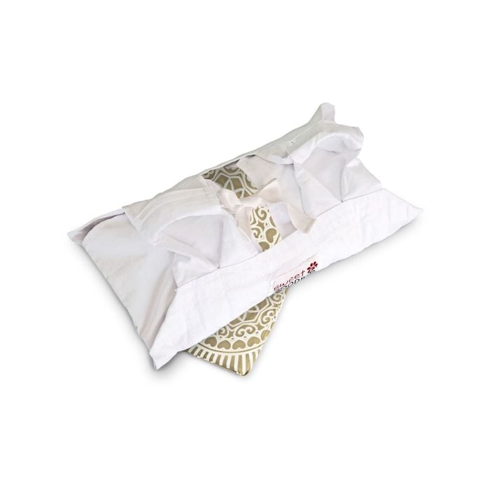 Sweet Goodbye COCOON - Soft Pet Casket - Burial & Cremation Ceremony Kit (Classic Cotton) | White/Natural, XXS