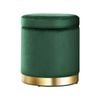Artiss Storage Foot Stool Round Velvet Ottoman Footstool Green