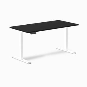 Desky Single Sit Stand Black Desk 150 X 75cm White Frame