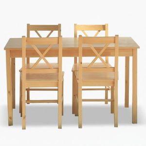 Ajax 5-Piece Dining Set - Natural Wood
