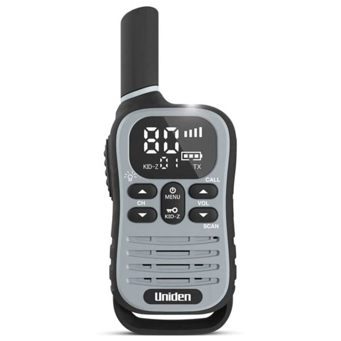Uniden UH45 Max UHF CB HH Radio w Kid Zone Plus - Grey