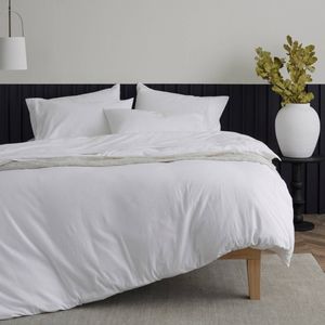 Bedding Co. Organic Cotton Flannelette Quilt Cover Set White Queen