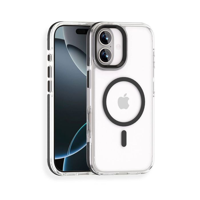 For Apple iPhone 17 Magsafe Magnetic Back Case Shockproof Protective Clear Cover (Black)