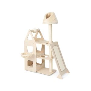 Costway 162cm Cat Tree Sisal Post Scratching Board Kitten Condo Beige