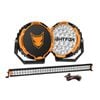 Lightfox Starrix 9 Inch Osram Led Driving Lights + 40 Inch Dual Row Led Light Bar W/ Wiring Kit
