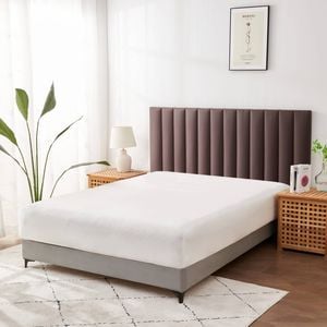 LINENOVA Premium Cotton Blend Deep Pocket Fitted Sheet - Single, White