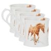 4PK Ashdene Horses By Charlotte New Bone China Drinking Mug 470ml Chestnut