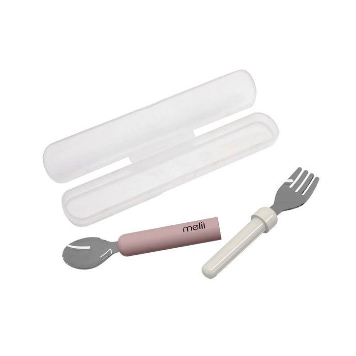 Melii Luxe Detachable Spoon & Fork Set - Pink