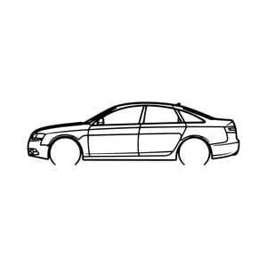 Ignite Laser Audi A6 4F Silhouette Metal Wall Art Coated Black 15.7inch/40cm