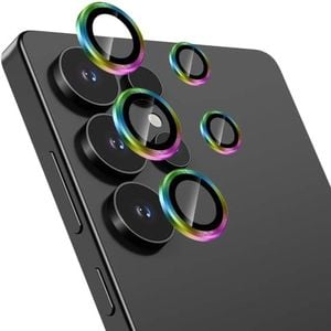 For Samsung Galaxy S25 Ultra Metal Camera Lens Glass Individual Eagle Protector Cover - Rainbow