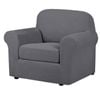 Smarcute 1 Seater 2-Piece Spandex Stretch Anti-Slip Sofa Cover Grey