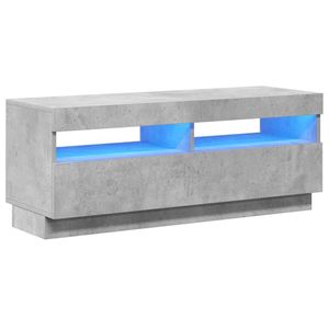 vidaXL TV Cabinet with LED Lights Concrete Grey 100x35x40 cm Home HiFi Cabinet