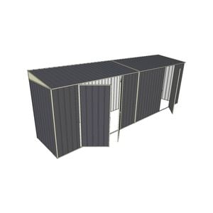 Build-A-Shed 1.2 x 6.0 x 2.0m Skillion Double with Single Hinged Side Doors Shed - Grey