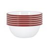 Argon Tableware 16cm Coloured Enamel Bowls - Set Of 6 - Red Lightweight Metal Camping Serving Bowls For Snacks, Pasta, Salad