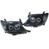 Smoke LED Headlights DRL HALO Projector Angel Eyes Fits For Toyota Hilux 2005-2011 Pair