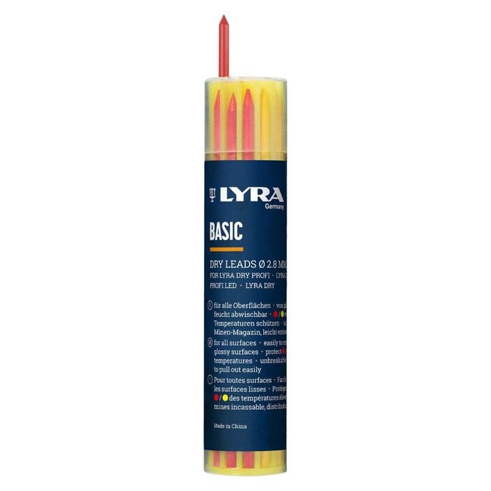 LYRA Graphite Red Yellow Lead Carpenters Pencil - 12 Refills