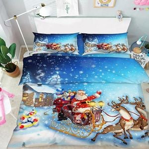3D Santa Claus 13 Bedding Set Pillowcases Quilt Duvet Cover Set Queen King
