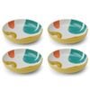 4PK Mikasa Abstract Pattern Ceramic Bowl Round Dinnerware 21cm Yellow