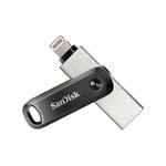 SanDisk iXpand USB Flash Drive 64GB Type-A / Lightning Black, Silver [SDIX60N-064G-GN6NN]
