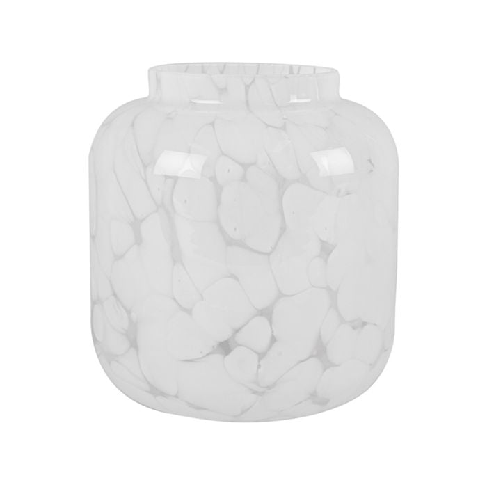 Maine & Crawford Mia Marble 18x17cm Glass Vase - White