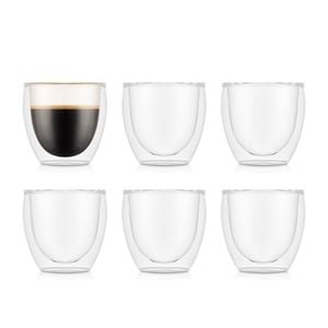 Bodum 0.08 L Transparent Pavina 6 Pcs Glass, Double Wall, Extra Small, 0.08 L, 2.5 Oz 1 Pcs