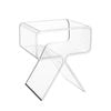 MIUZ Acrylic Bedside Table - Modern Transparent Nightstand, Waterproof & Compact