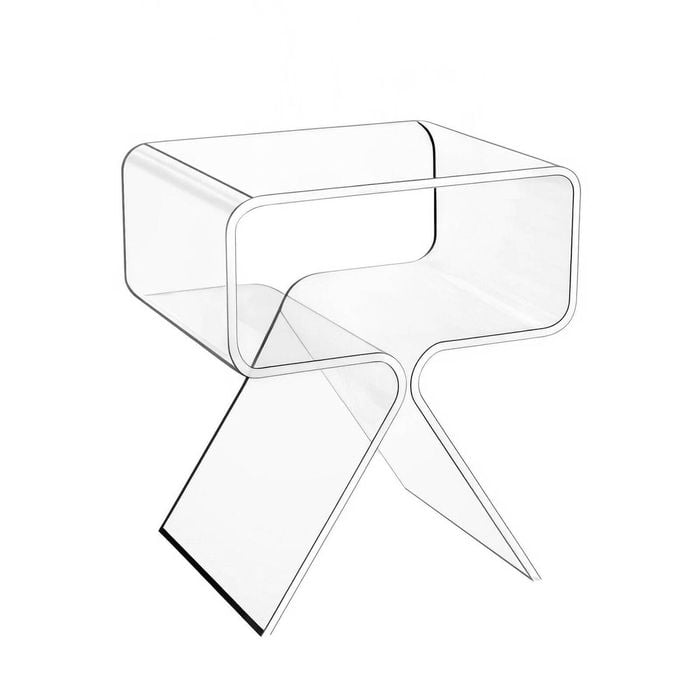 MIUZ Acrylic Bedside Table - Modern Transparent Nightstand, Waterproof & Compact