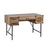 Maestro Furniture Oxford Computer Study Office Writing Desk 120cm 5-Drawers Rustic Oak