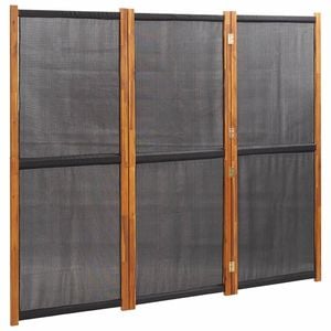 vidaXL 3-Panel Room Divider Black Panel Privacy Screen Partition Separator