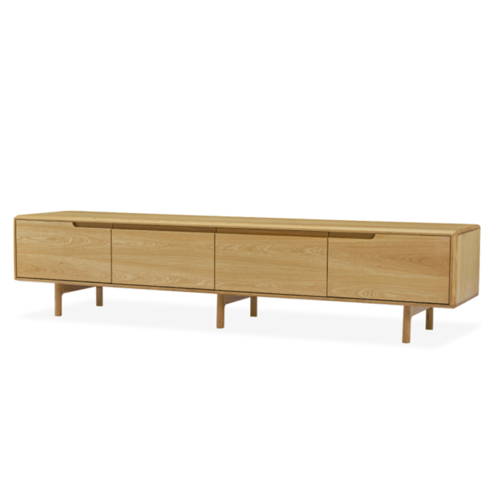 Maestro Furniture Margo Lowline TV Stand Entertainment Unit 200cm 4-Doors Natural Oak