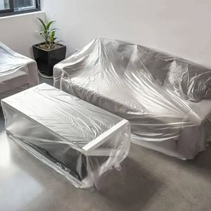 Plastic Dust/Paint Cover 4x5m Waterproof Dustproof Sheet for Furniture Car Outdoor - Plastic Dust Paint Cove