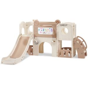 Playpals 9-in-1 Toddler Slide Set W/ Crawl Tunnel Indoor Outdoor Playground