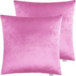 Velvet Square Cushion Cover 2pcs Pack - Hot Pink