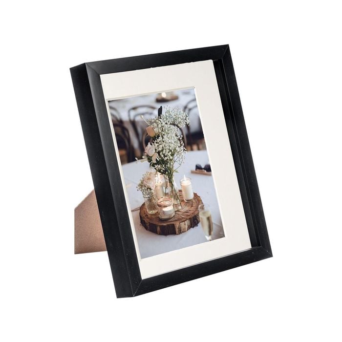 Nicola Spring 8" x 10" Black 3D Box Photo Frame - 5" x 7" Mount