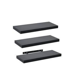 Takara Seiso Floating Wall Shelves Display Rack (set Of 3) Medium 60cm Black