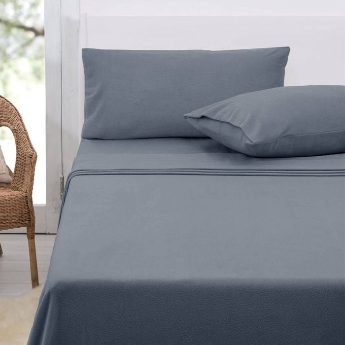 Bloomington Polar Fleece Sheet Set King 36cm Wall with King Pillowcases Slate