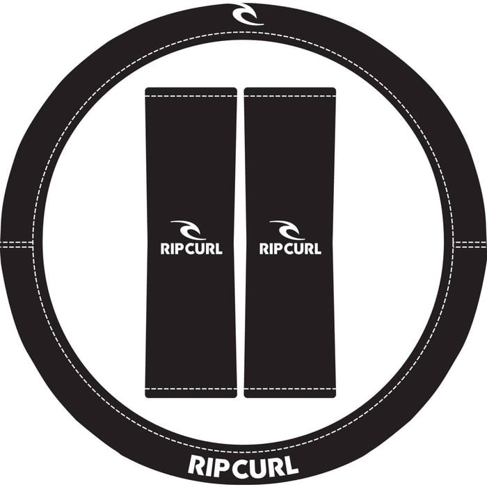 Rip Curl Logo 15'' Neoprene Car Steering Wheel Cover Seat Belt Comforts Black 38cm