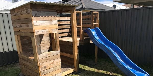 Cubby house - Recycled Timber - Slide - Backyard - Workshop - Wide