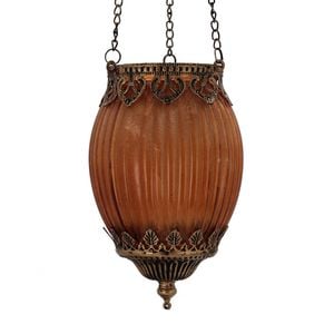Moroccan Style Hanging Lantern Orange D11x18.5cm