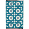 Fab Habitat 120x179cm Blue Multicoloured Seville Modern Recycled Plastic Outdoor Rug