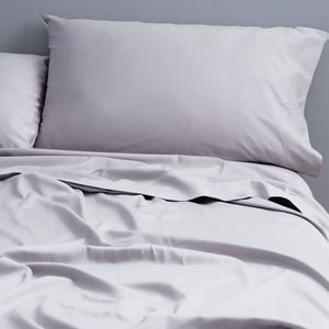 Park Avenue 500TC Double Bed Natural Cotton Fitted Sheet/Pillowcases Light Grey