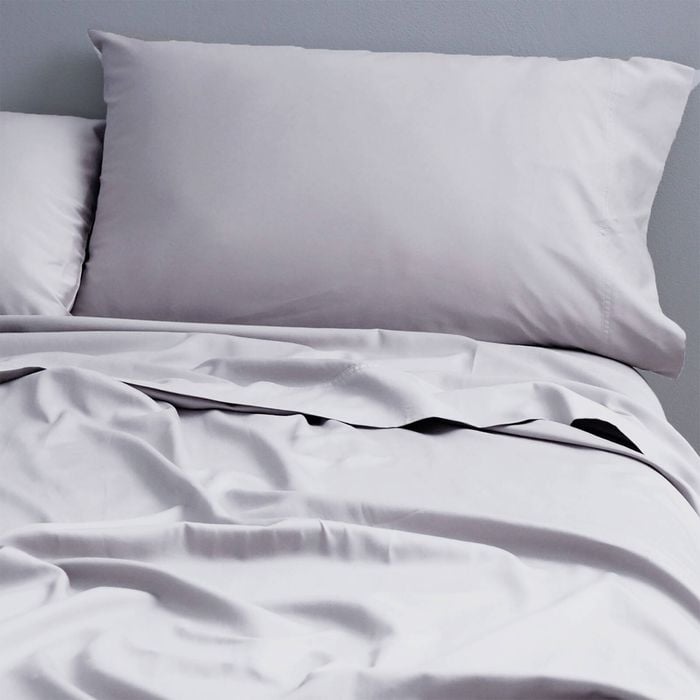 Park Avenue 500TC Double Bed Natural Cotton Fitted Sheet/Pillowcases Light Grey