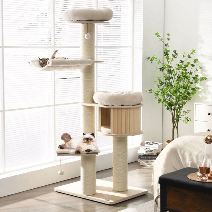 Costway 174cm Cat Tree Kitten Play Center Scratching Post Tower Condo