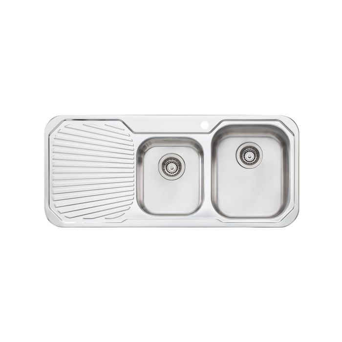 Oliveri 1080mm 1.75 Right Hand Bowl Petite Sink With 1 Tap Hole