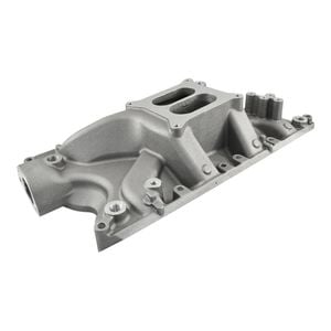 Typhoon Dual Plane Street Intake Manifold for SB Ford 351W Engines, Long Runner Design, Rear Water Crossover, 1500-6500rpm range
