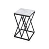 Elegant Collections Black Marble Top Beverly Side Table